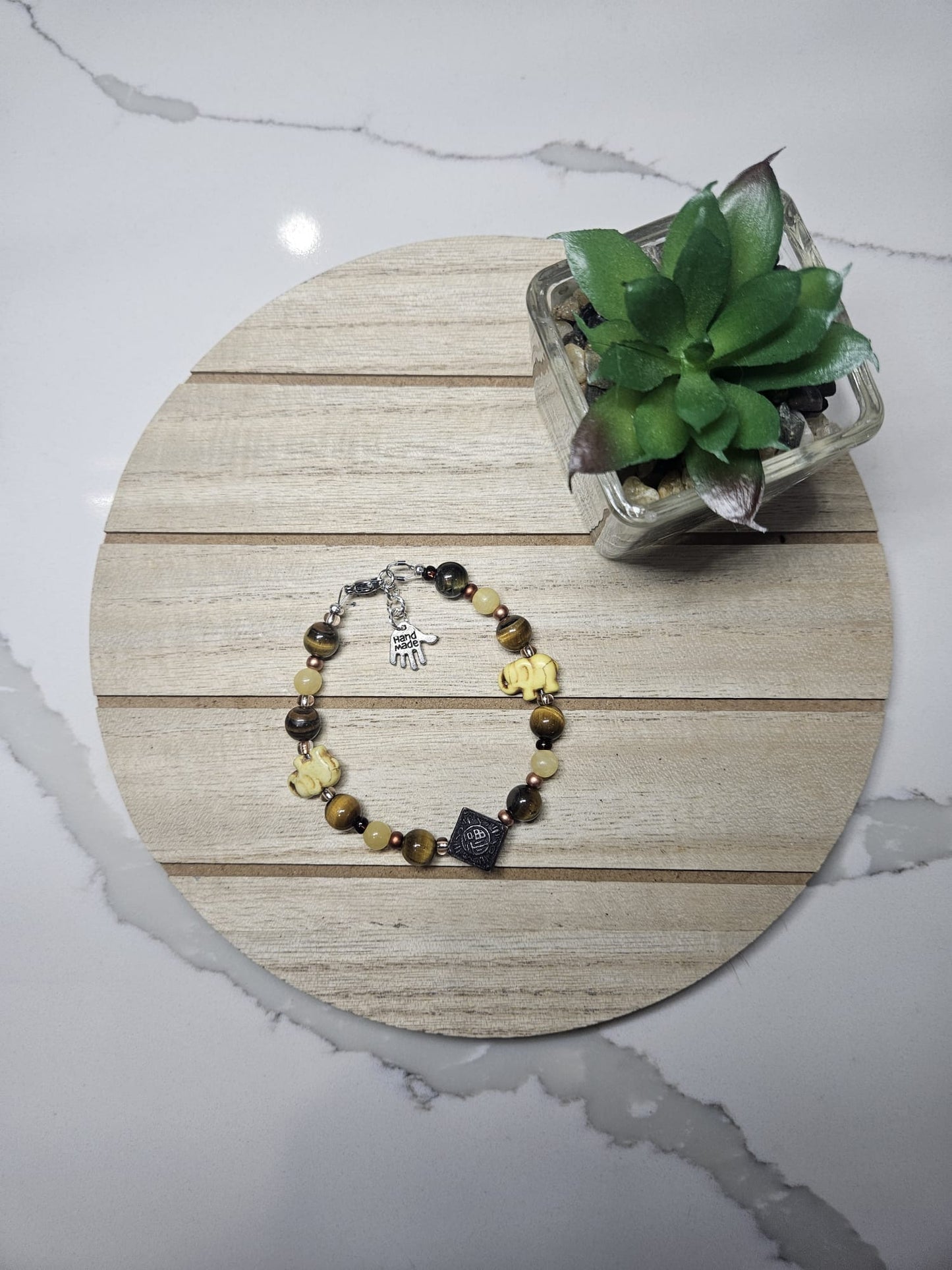 Handmade Elephant Stone Bracelet | A Fusion of Strength and Elegance
