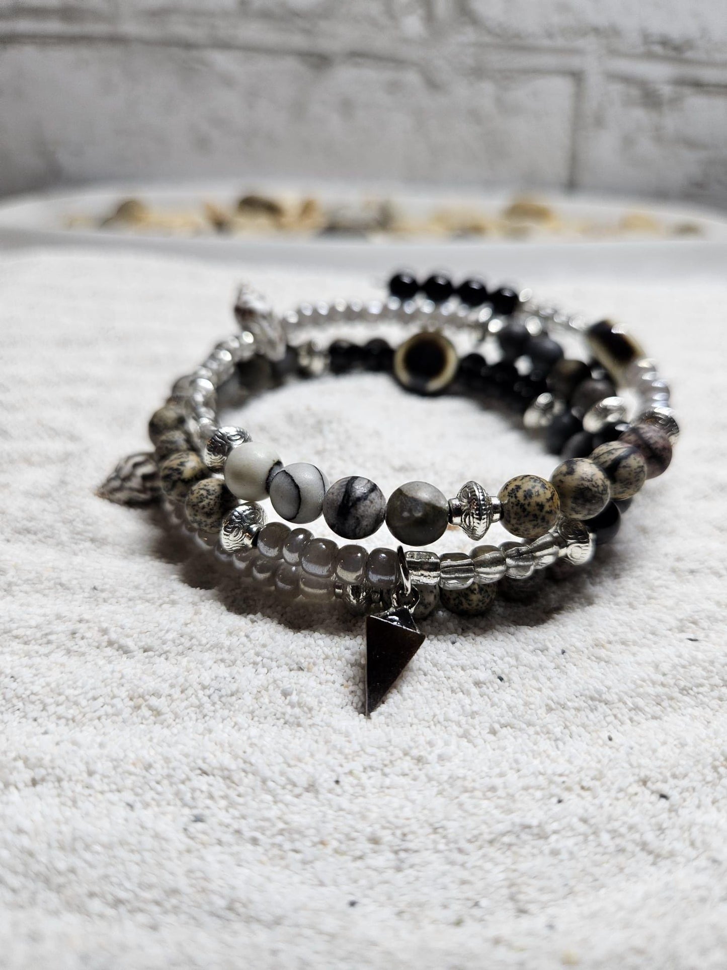 Boho Chic Gemstone Memory Wire Bracelet | Handmade Healing Jewelry