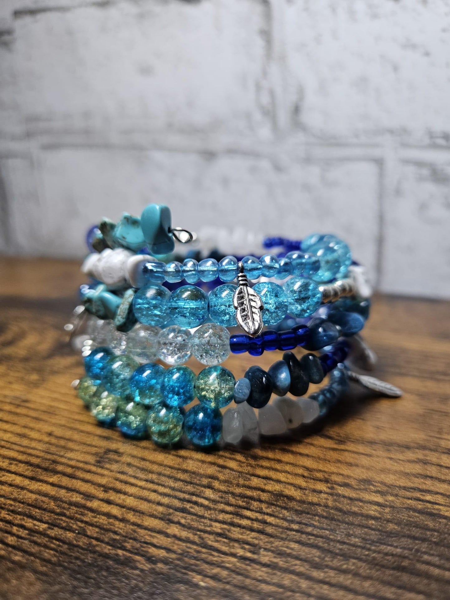 Handcrafted Boho Gemstone Memory Wire Bracelet | Healing Crystal Jewelry