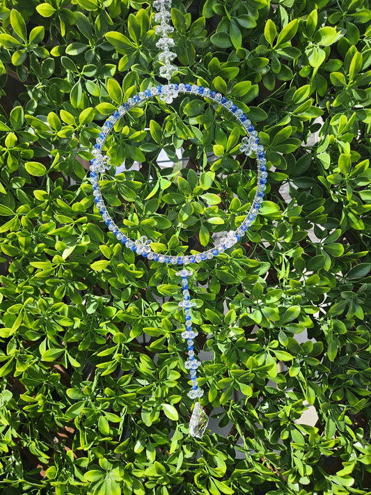 Handcrafted Crystal Glass Suncatcher | 8-Inch Silver Ring Hanging Décor