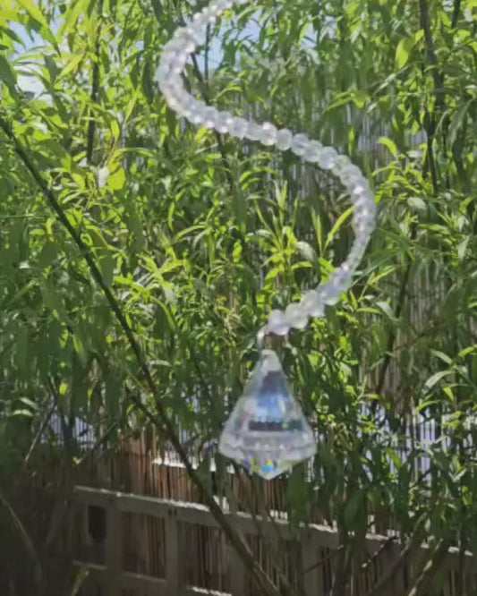 Crystal Spiral Suncatcher | Handmade Sunlight Reflector and Window Décor